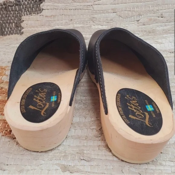 Lotta From Stockholm Black Leather Clogs size 43/11.5 - Picture 7 of 10
